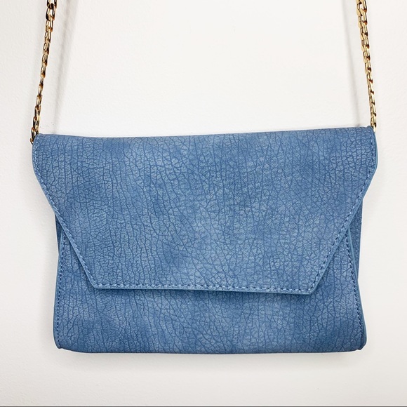 Urban Expressions Handbags - URBAN EXPRESSIONS Blue Vegan Leather Bag Clutch